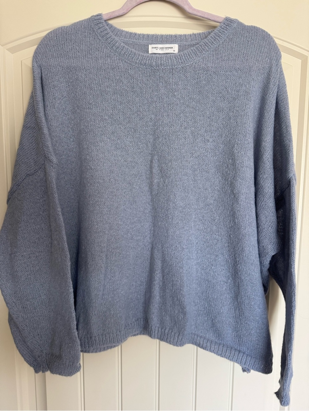 Daryl-Ann Denner by Pink Lily Dusty Blue Crewneck Sweater